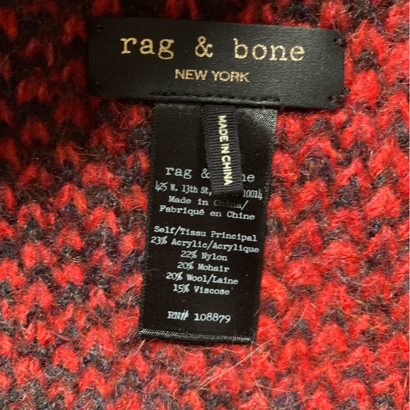 Rag & Bone Buffalo Plaid Red & Black Cowl Neck Scarf - Picture 2 of 5